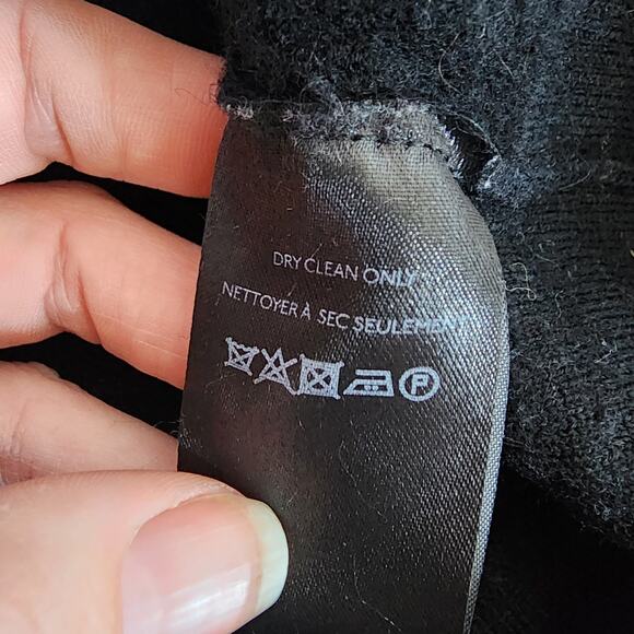 Anthropologie Merino Wool Black Cropped Crew Neck Sweater | Women's XSmall - Picture 14 of 14